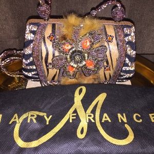 Mary Francise tiger print beaded purse